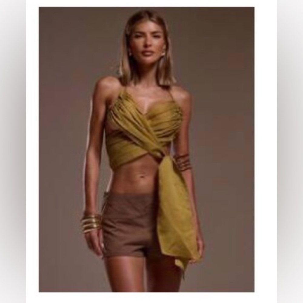 Stylish Olive Wrap Top